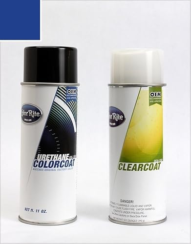 ColorRite - Aerosol para pintura de retoque automotriz Mazda Miata color azul metálico brillante de 6 W paquete todo incluido