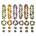 Produktbild ANBET Blumengirlanden Hawaiianer Set, 6 Set Tropische Hawaiianer Luau Flower Lei Party Favors Einschließlich Hawaii Kranz Armbänder Stirnbänder