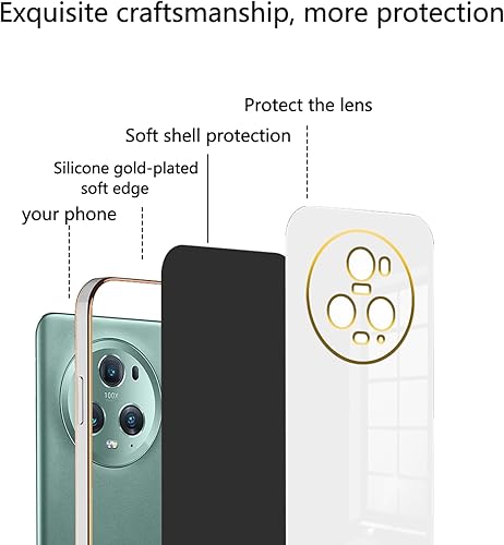 Miniatura 7 de Compatible con Honor Magic 5 Pro Funda de silicona rosa, chapado Honor Magic 5 Pro, funda delgada y suave a prueba de golpes (blanco)