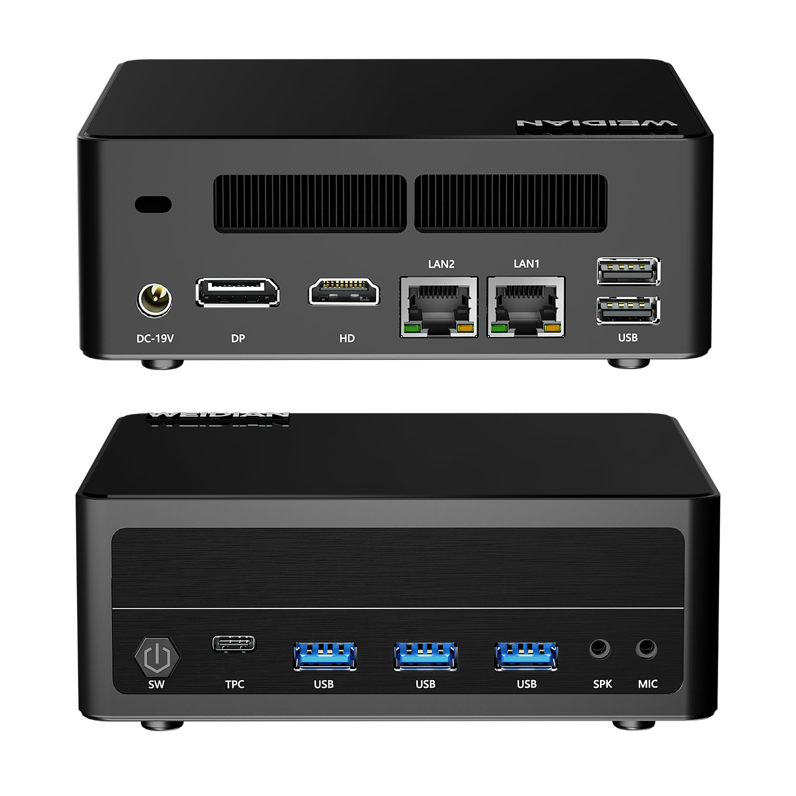 WEIDIAN Mini PC AMD Ryzen7 7840HS(8C/16T, Max5.1G),16G DDR5 RAM 256GB SSD