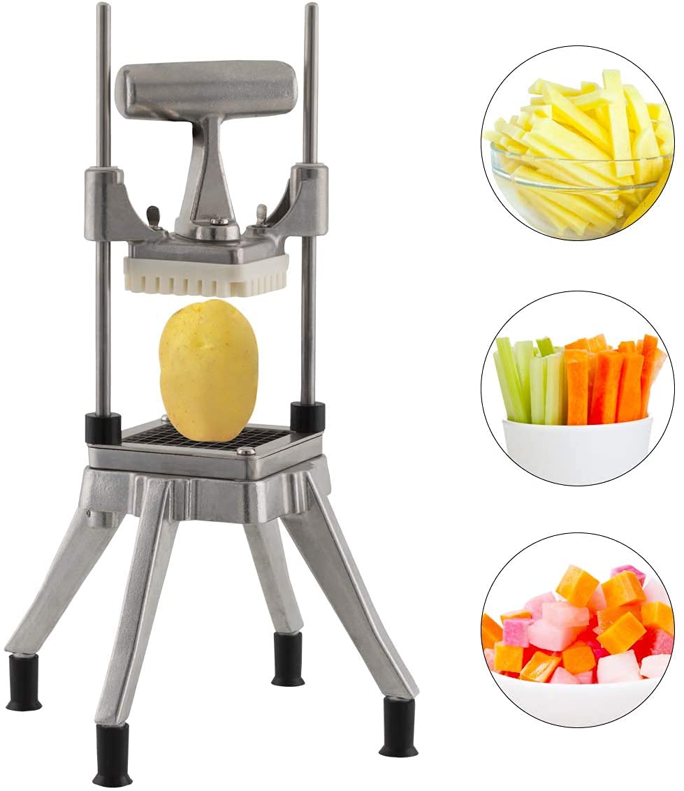 Cortador de verduras comercial de acero inoxidable para picar fácilmente para cebolla, tomate, pimienta y patata (hoja de 1/2" + 1/4" + 3/8")