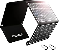 Vista 1 de ELECAENTA Cargador de panel solar portátil de 30 W, carga rápida USB C de 18 W, puertos QC 3.0 y USB A para teléfonos celulares, tabletas, cámara