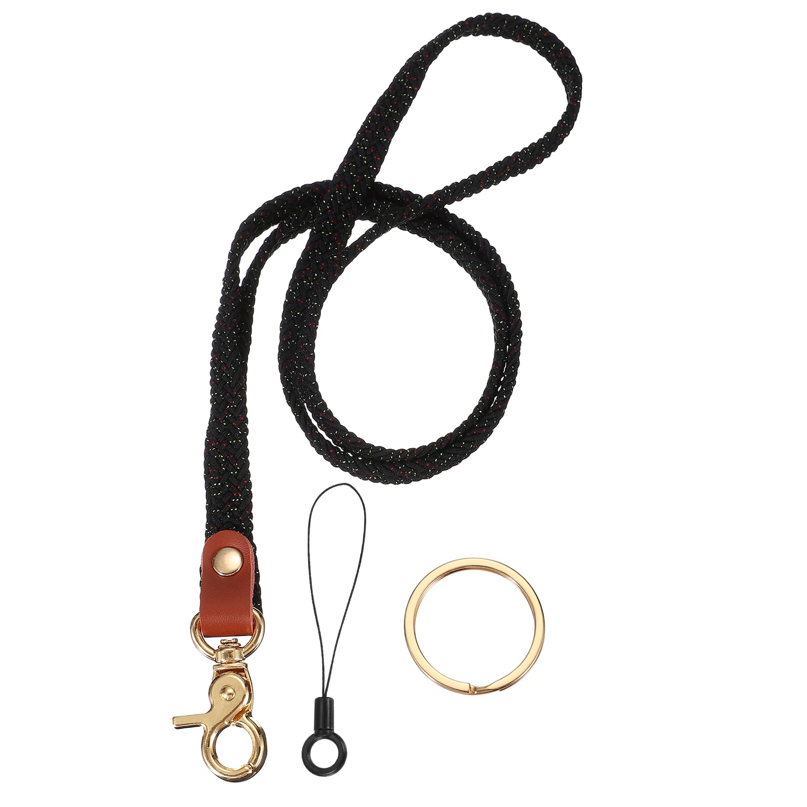 PATIKIL Stretchy Lanyards, Retractable Neck Lanyards with Lobster Clasp Elastic Long Keychain Holders for Teacher Women Men Holding Id Badges Wallet Phone, Star Black