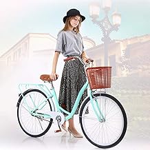 wavsurf 26 Inch Classic Bicycle Retro Bicycle Beach Cruiser Bicycle Retro Bicycle for Women Blue