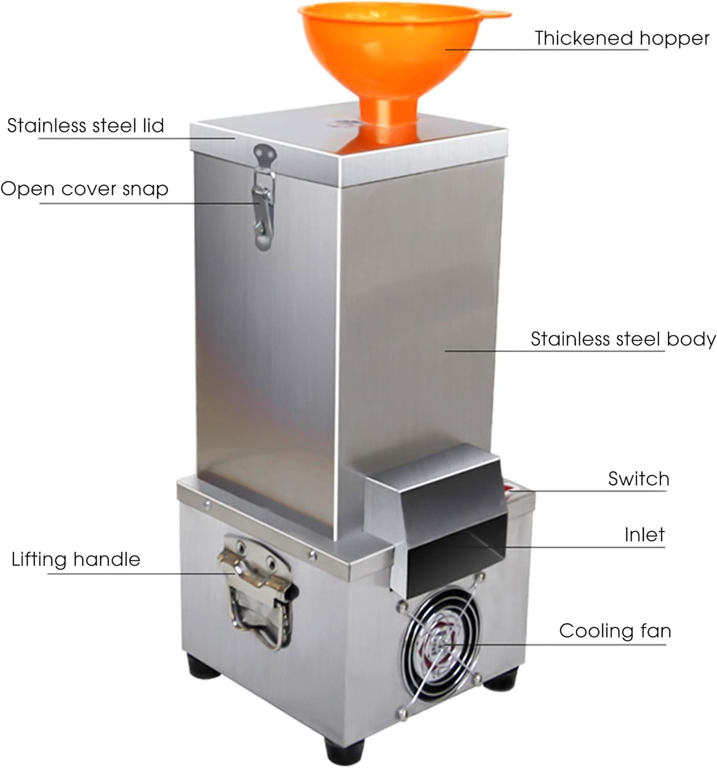 Elektryczna maszyna do obierania czosnku, ściągacz do czosnku 180 W z lejkiem 25 kg/h automatyczna obieraczka do czosnku Separator czosnku do komercyjnego gospodarstwa domowego