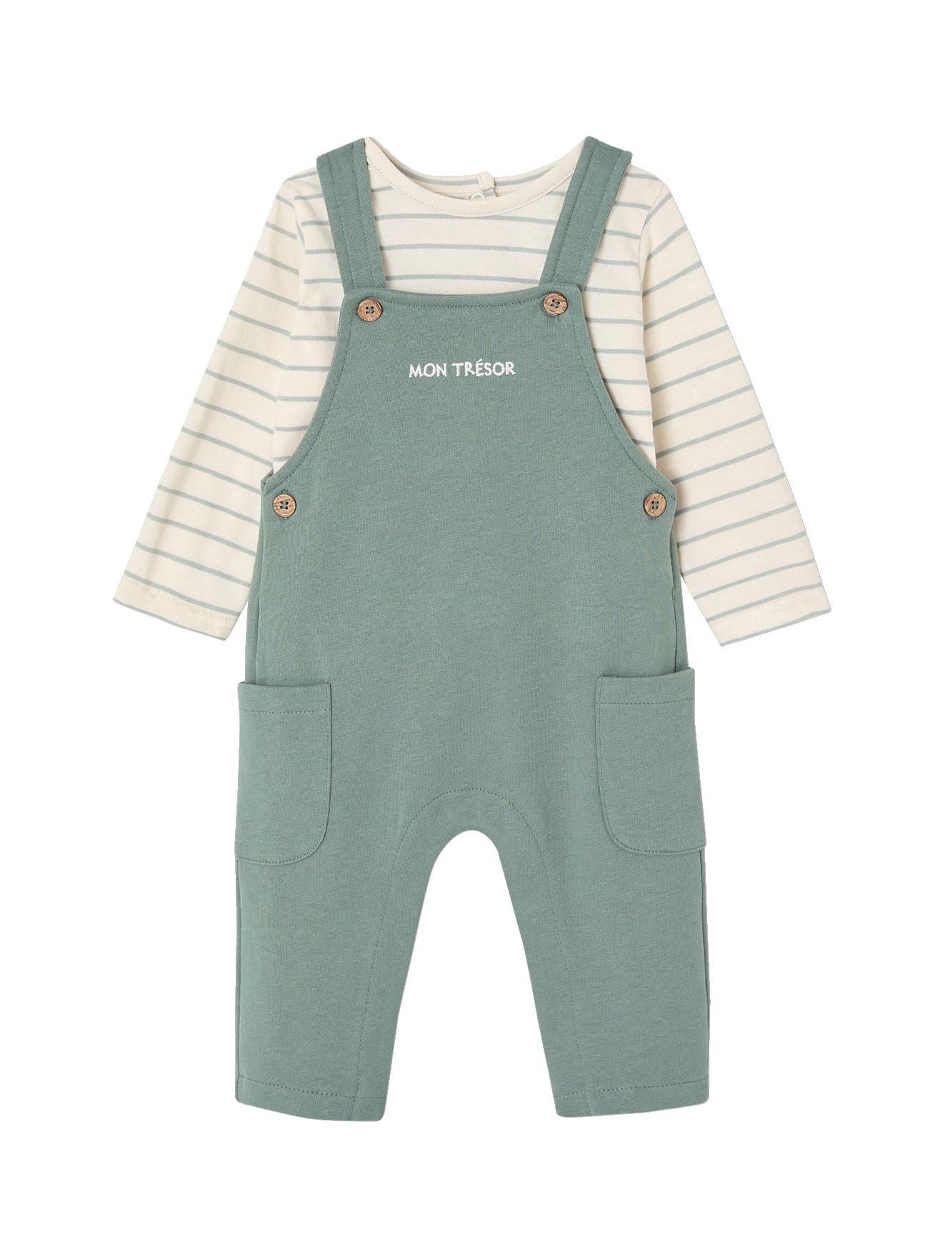 VERTBAUDET Ensemble bébé T-shirt et salopette en molleton