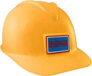Nicky Bigs Novelties Engineer Construction Hard Hat Adjustable Plastic Costume Helmet for Kids Adults Pink Yellow Orange Road Worker Dress Up Accessory for Halloween, Theme Parties, Photo Booths