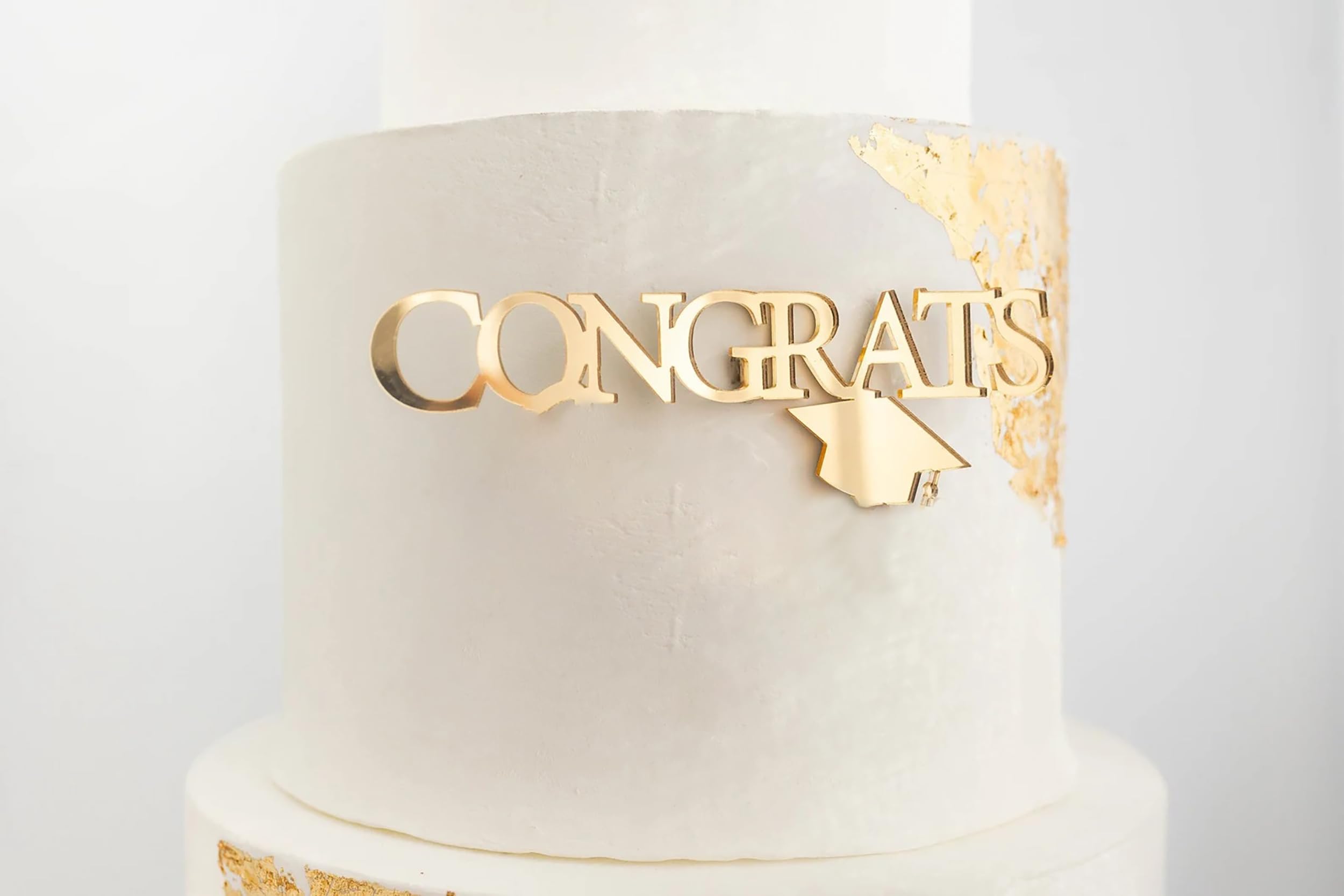 Photo 1 of Acrylic Gold Congrats Cake Topper,Graduation Cake Topper,Grad Cap Cake Décor for Congrats Cake Toppers Congrats Grad Party Cake Decoration