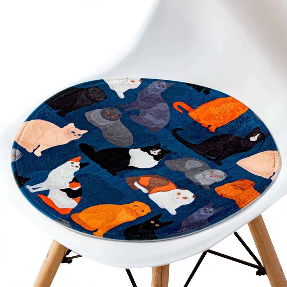 VHJdtE Seat Cushion, Round Creative Cartoon Pattern|All-Season Soft Cozy Chair Pad|Bohemia Stylish With Non-Slip Bottom(A,33x33cm)