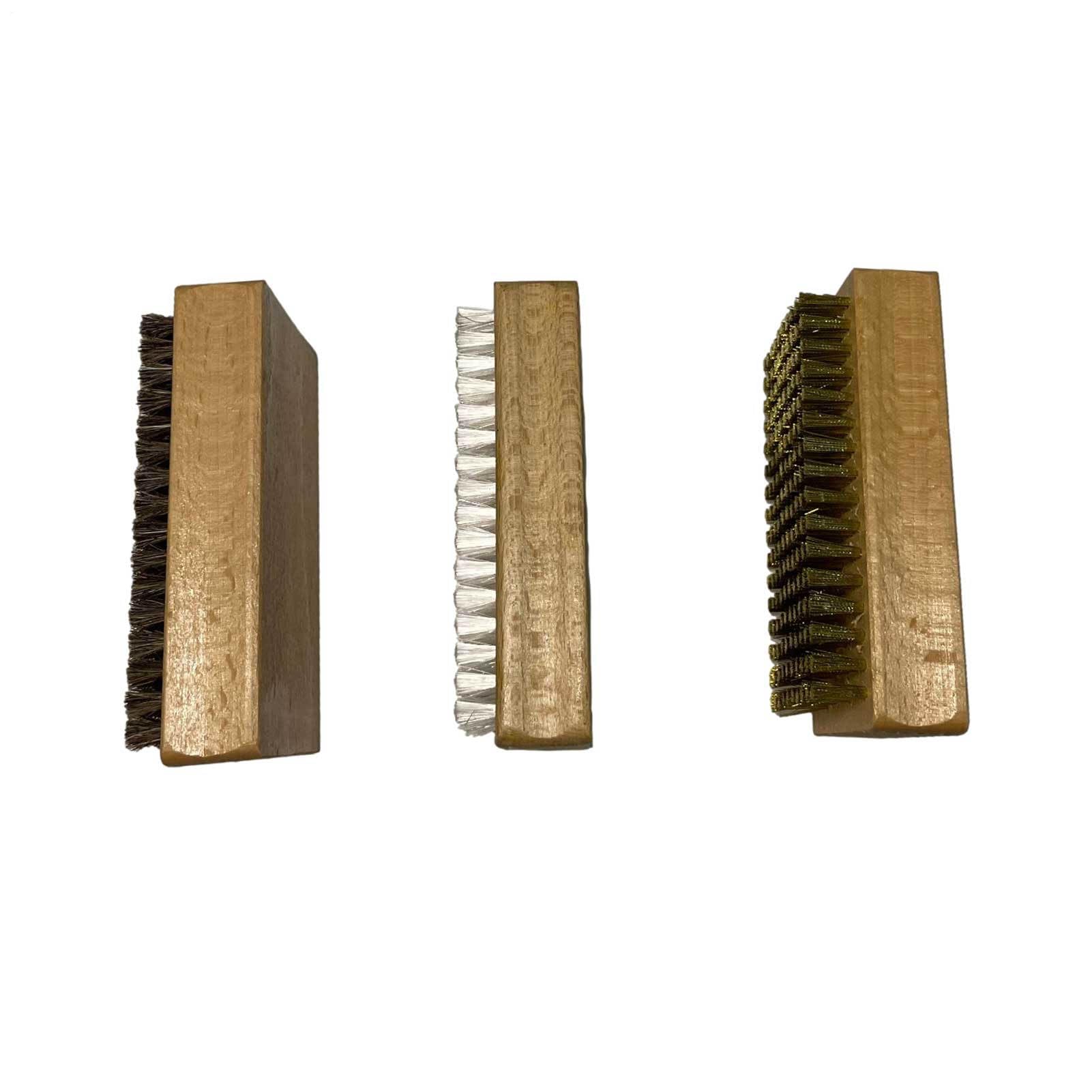 Juego de 3 cepillos de cera para snowboard, nailon y latón