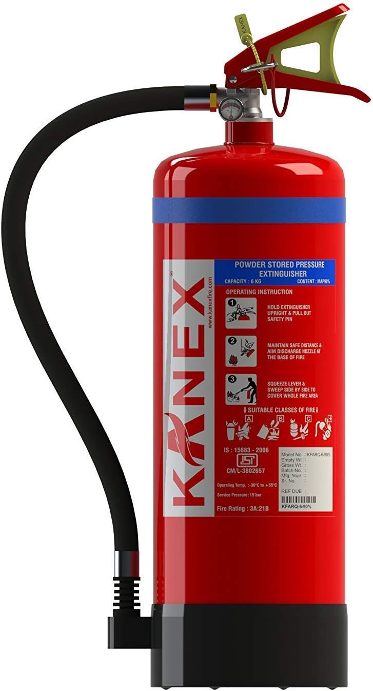 KANEX Abc Dry Powder Map-90% (Stored Pressure) 6 Kg 3A:21B Fire Extinguisher Is:15683