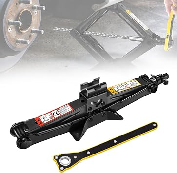 2 Ton Scissor Jack, Heavy Duty Car Jack Kit, Portable Tire Jack Car Emergency Tool with Ratchet Saving Handle for Small Cars and SUV, Oversized Base