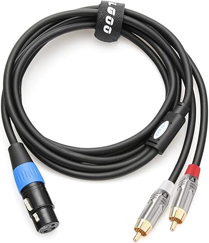Miniatura 8 de JOLGOO Cable de ruptura XLR hembra a doble RCA y divisor en Y, 1 XLR hembra a 2 RCA macho cable adaptador de cable de conexión Y, 6.6 pies