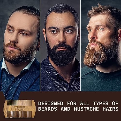 Sandalwood Beard Comb and Case, Pocket Sized Wooden Beard & Mustache Comb with Fine & Coarse Teeth - Image 3