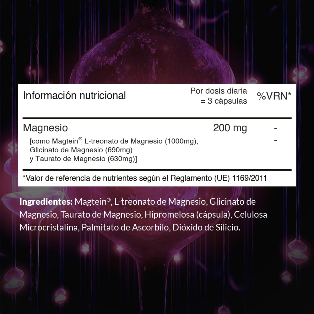Suplemento de Magnesio MagEnhance Magtein® de Intelligent Labs, Complejo de L-Treonato de Magnesio con Glicinato y Taurato de Magnesio, 90 Cápsulas (Paquete de 2)