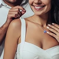 Vista 7 de Caja de rosa real preservada con collar de cristal austriaco, rosa eterna con dije de plata de ley 925 con piedras preciosas de corazón, joyería