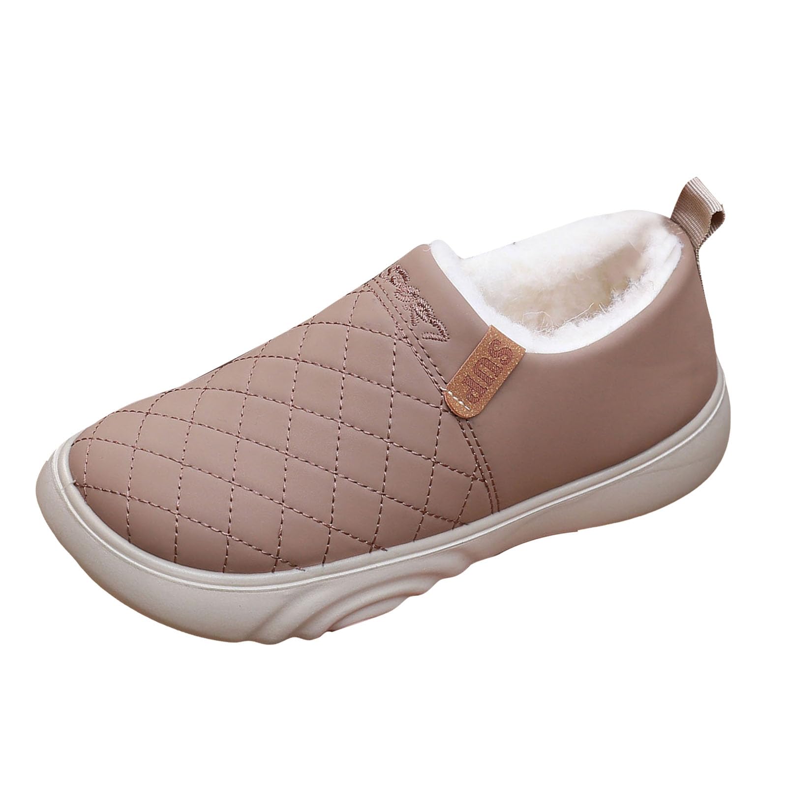 Snow Boots Round Toe Warm Plus Velet Comfortable Slip On Ankle Booties Solid Color Indoor Wear Non-slip Platform