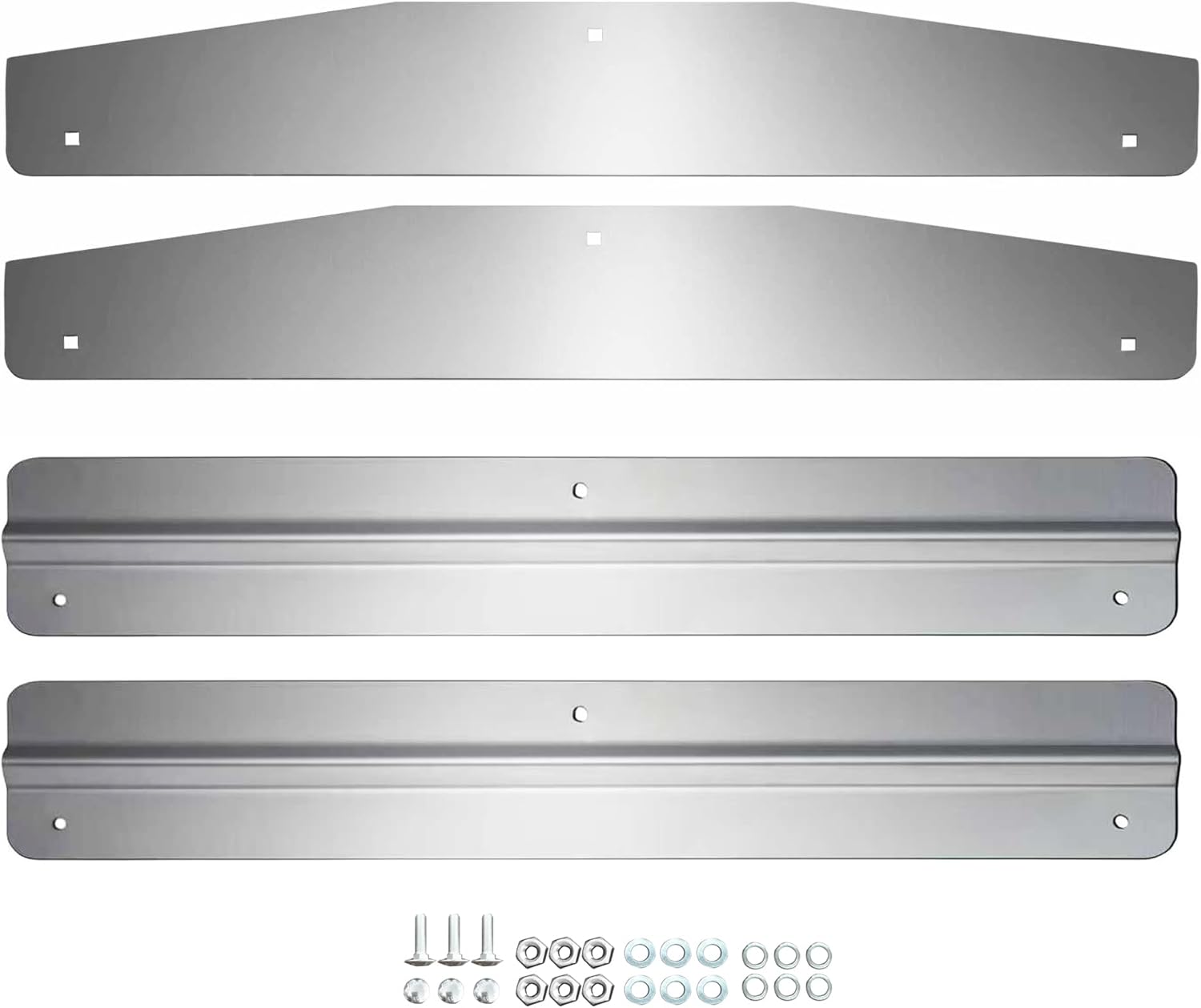 24" x 4" Stainless Steel Mud Flap Weights for Semi Trucks Mudflap Weight Set Mirror Finish with Hardware