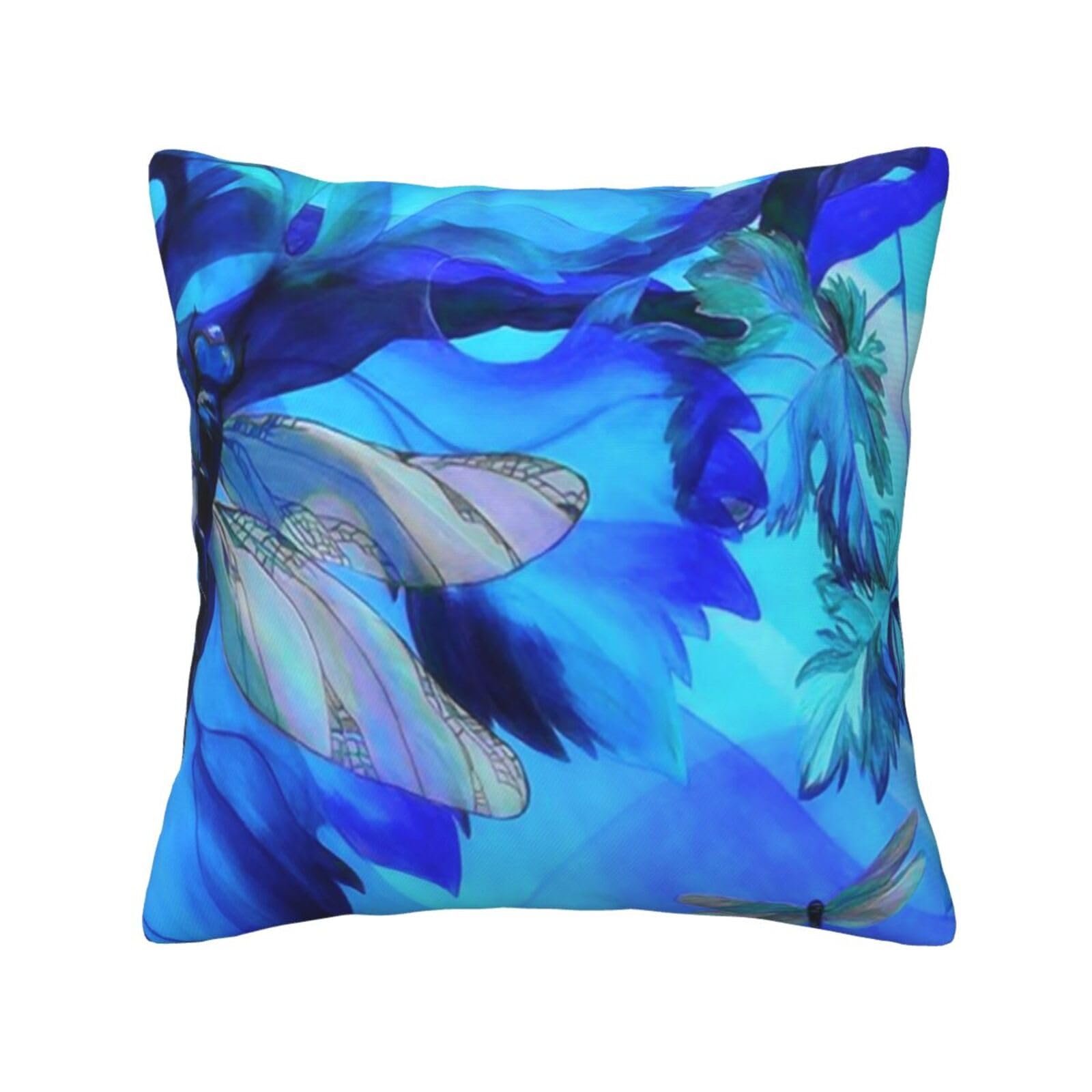 FFSHKOWE Art Dragonfly Decorative Throw Pillow Cover Double-Sided Printed Cushion Cover for Sofa Couch Bed Chair 40 x 40cm