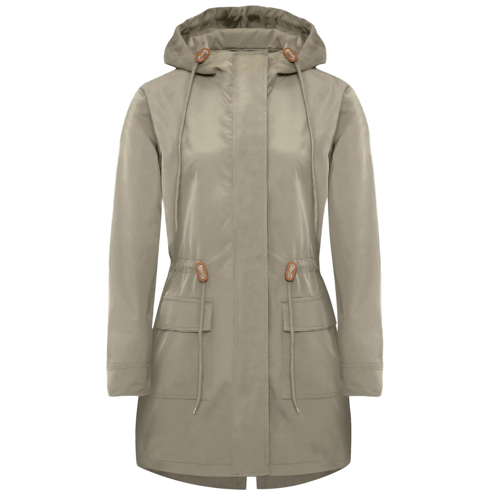 Giacca da donna impermeabile con cappuccio, giacca sportiva da donna con tasca, cappotto, antivento, giacche casual, trench cappotto, escursionismo, outdoor, tinta unita, cappotto chic da viaggio