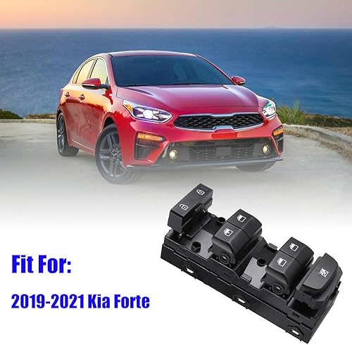 Miniatura 2 de Interruptor de elevalunas eléctrico delantero izquierdo del lado del conductor 93571-M6100 compatible con Kia Forte 2019 2020 2021, botón de