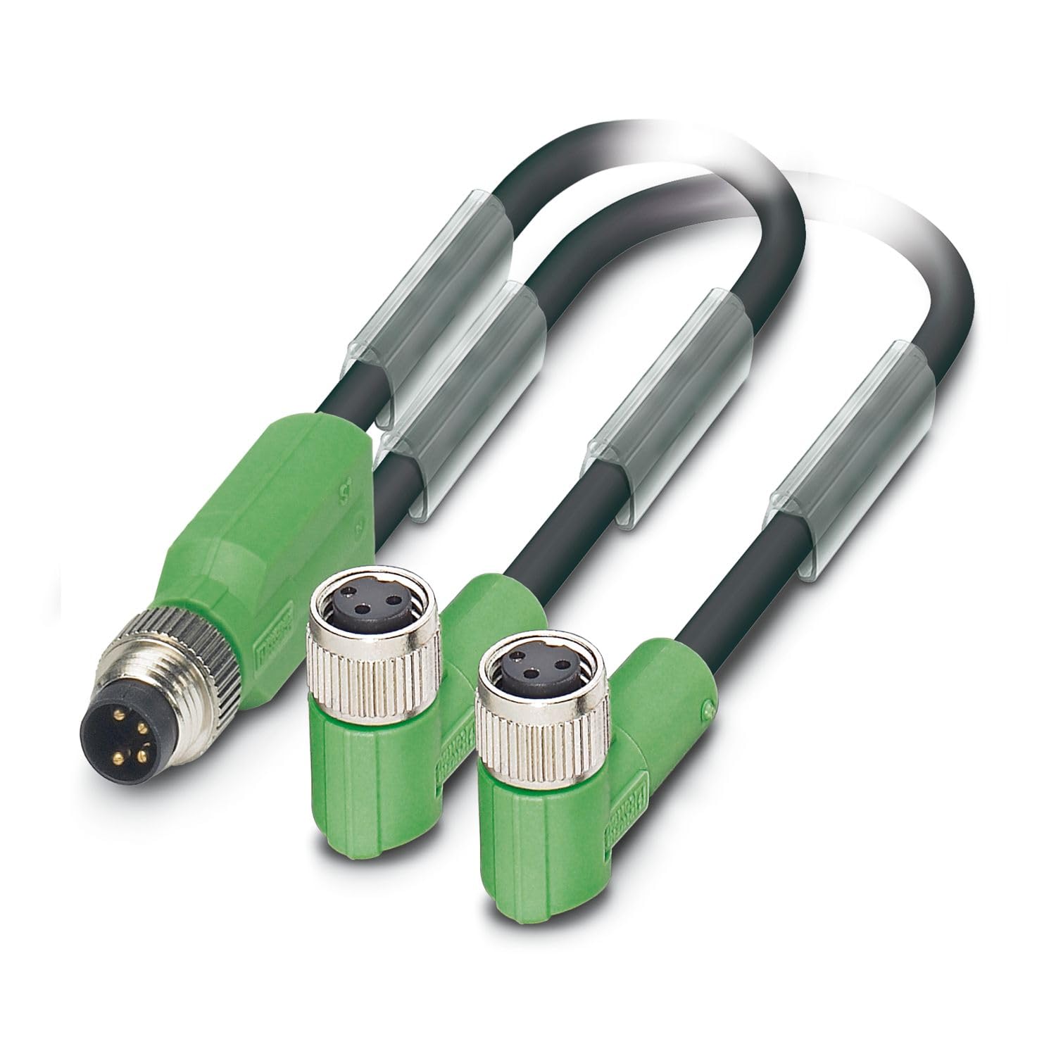Phoenix Contact SAC-3P-M8Y/2X3, 3-polig Sensor-Betätigungselementkabel, M8, Gerade Stecker 3 / Winkelbuchse M8 Buchse,