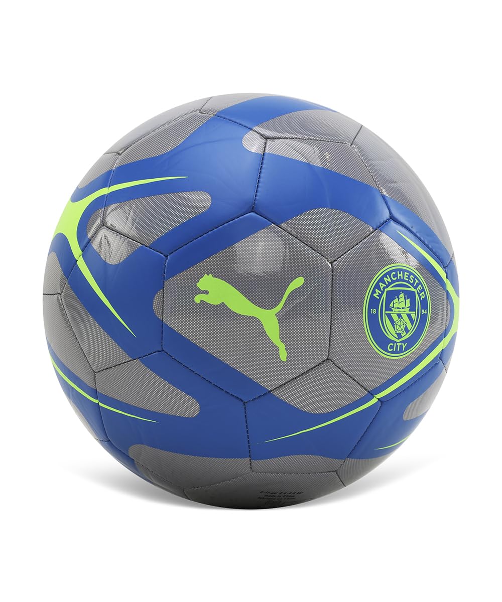 PUMA |Manchester City FC Culture Shiny TPU Football | Hyperlink Blue-Pro Green | 5