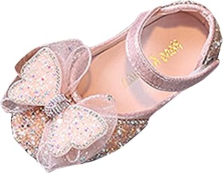 Moda Primavera y Verano niños Zapatos de Baile niñas Vestido Rendimiento Princesa Zapatos Ligero Transpirable Lentejuelas Hebilla de Botas De Paseo