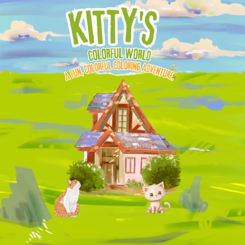 TITLE Kitty's Colorful World: A Fun Cat Coloring Book for Kids Ages 3–7 with Adorable Kittens, Cute Scenes & Easy Designs