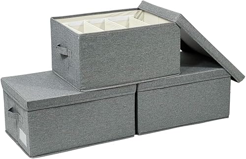 ChicnChill Caja de almacenamiento 3 (gris, paquete de 3)