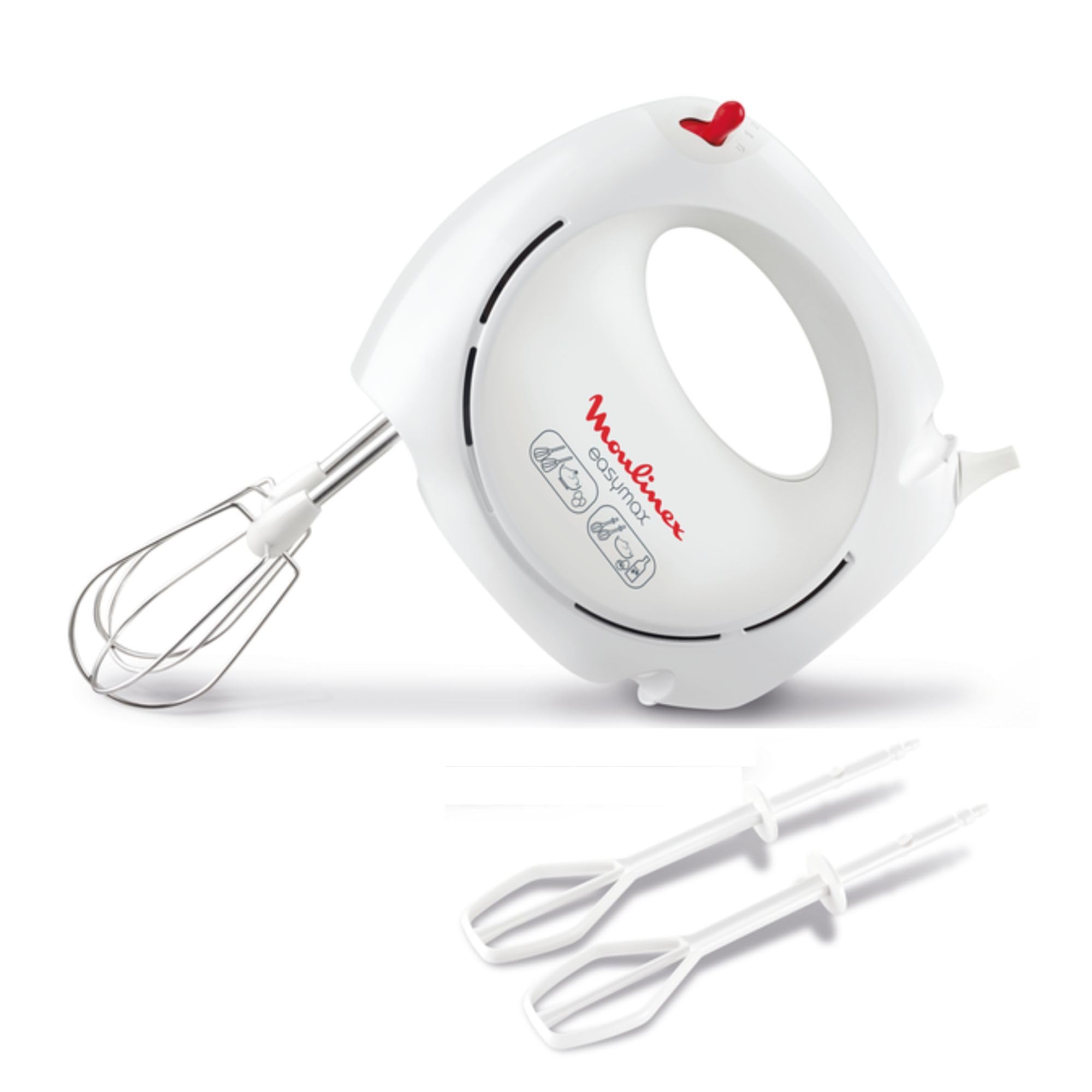 Moulinex Easy Max HM2501B1 - Batidora Amasadora de 200 W con 5 Velocidades. Incluye varillas batidoras y amasadoras