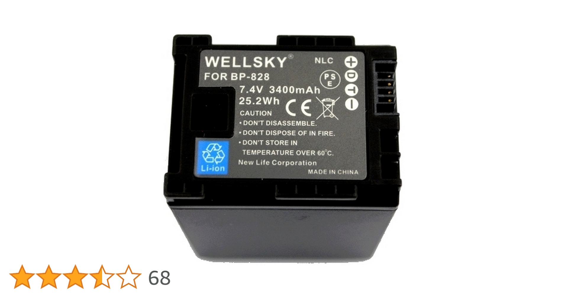 Amazon | NLC BP-820 BP-828 互換バッテリー 3400mAh [ 純正充電