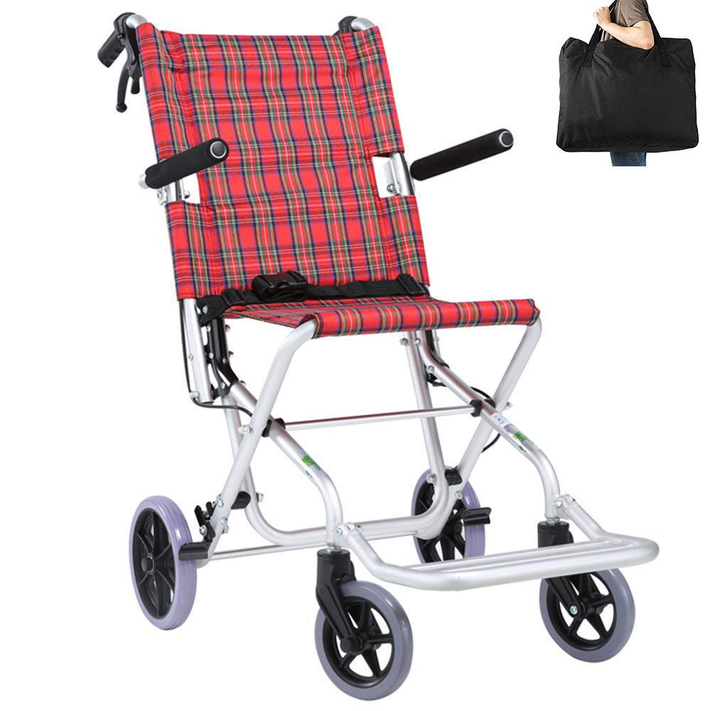 Trolley para Personas Mayores Silla de Ruedas -Sillas de Ruedas autopropulsadas - Trolley Plegable para niños en Silla de Ruedas - Scooter portátil de Ruedas pequeñas