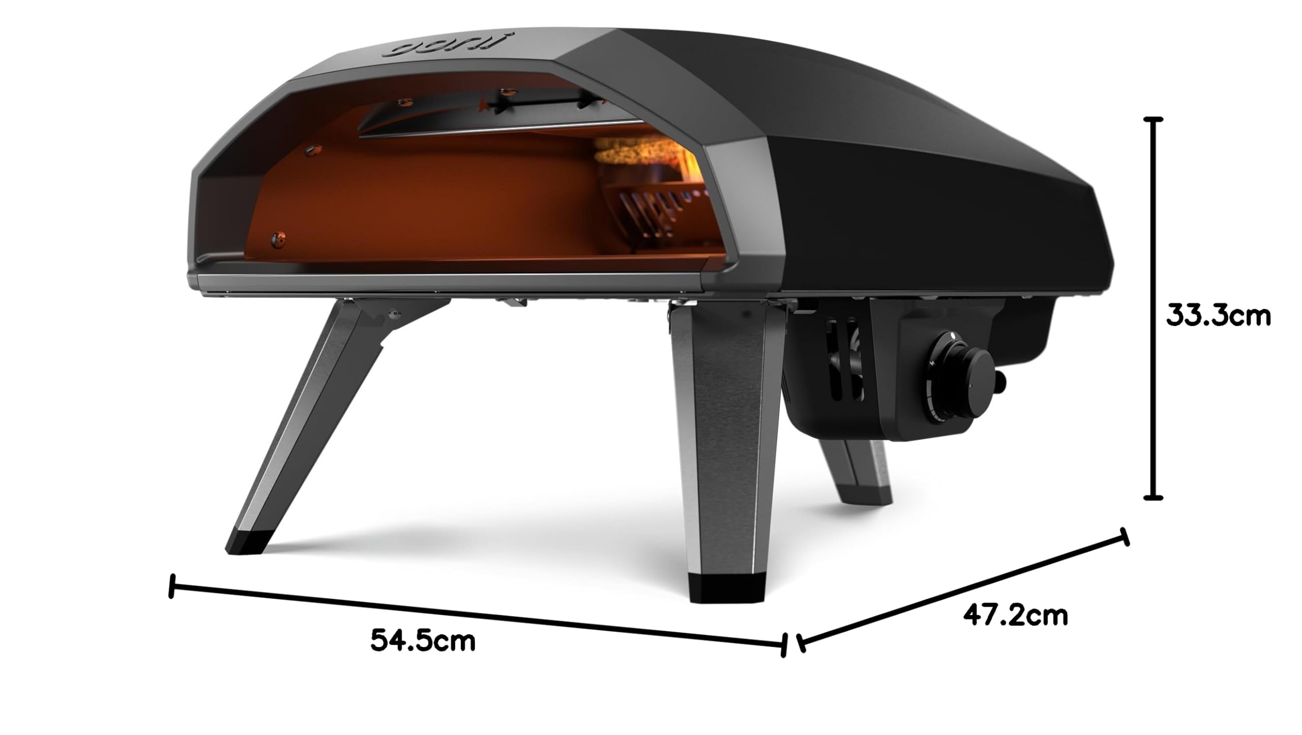 Ooni Koda 2 Horno de Pizza a Gas 14" – Fundición Negra – Horno Para Pizza a Gas Portátil con Tecnología G2 – Compacto y Potente – Pizza Napolitana en 60 Segundos – Ooni Pizza Oven (30 mbar)