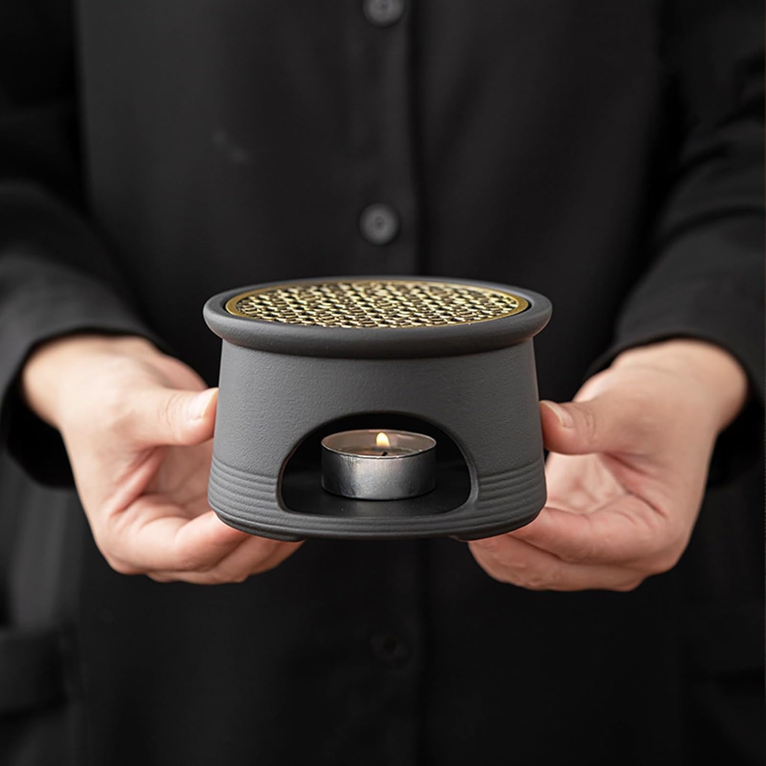 Teapot Warmer, for teapot Black as a Warmer or Desk Decoration, teapot Heat-Resistant Coffee Warmer for Home and Office (Nero)