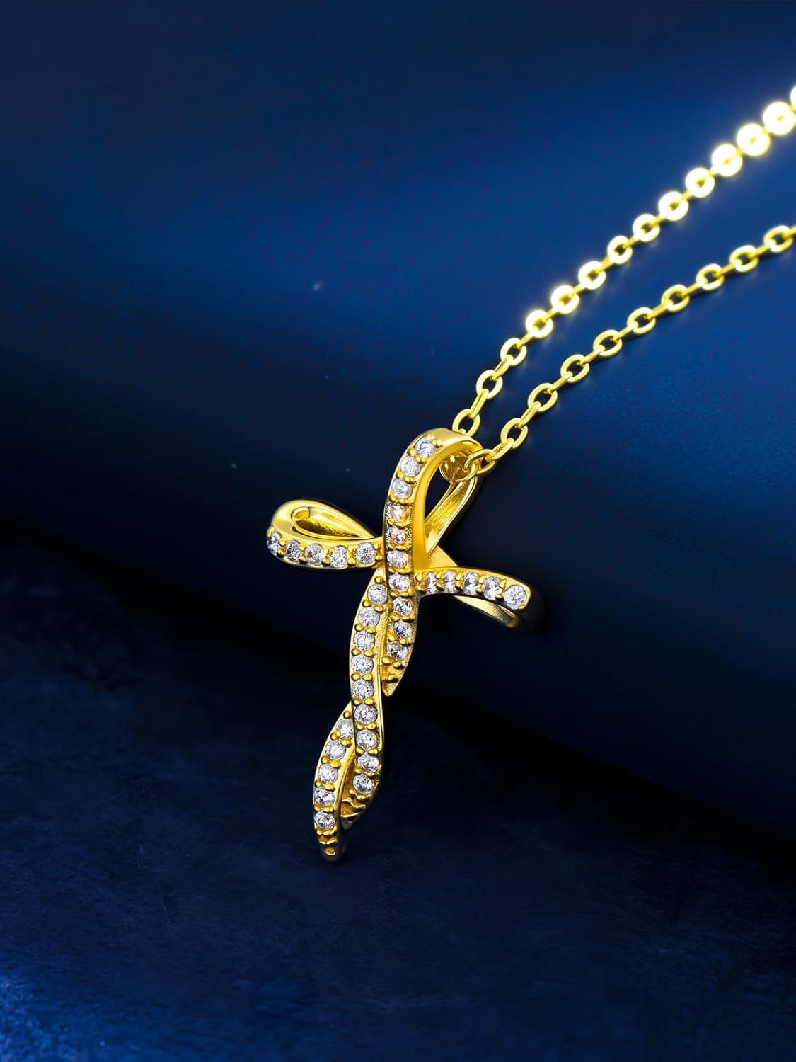 KQ&TTENG 14K Gold Cross Necklaces for Women Dainty Cross Necklace Faith Pendant Jewelry Gifts, 18"+2" Chain - Image 4