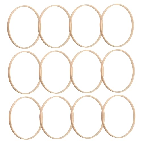 12PCS Bamboo Hoops 6 Inch Dream Catcher Rings Macrame Floral