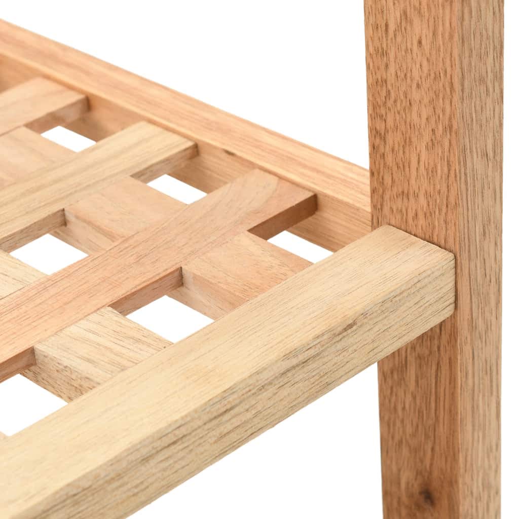Schuhregal Walnuss stapelbar L x B x H : 69x26x81 cm Schuhablage mit 4 Ablagen für ca. 12 Paar Schuhe Holz Schuhrschrank zum aufeinander Stellen aus Nuss, Natur