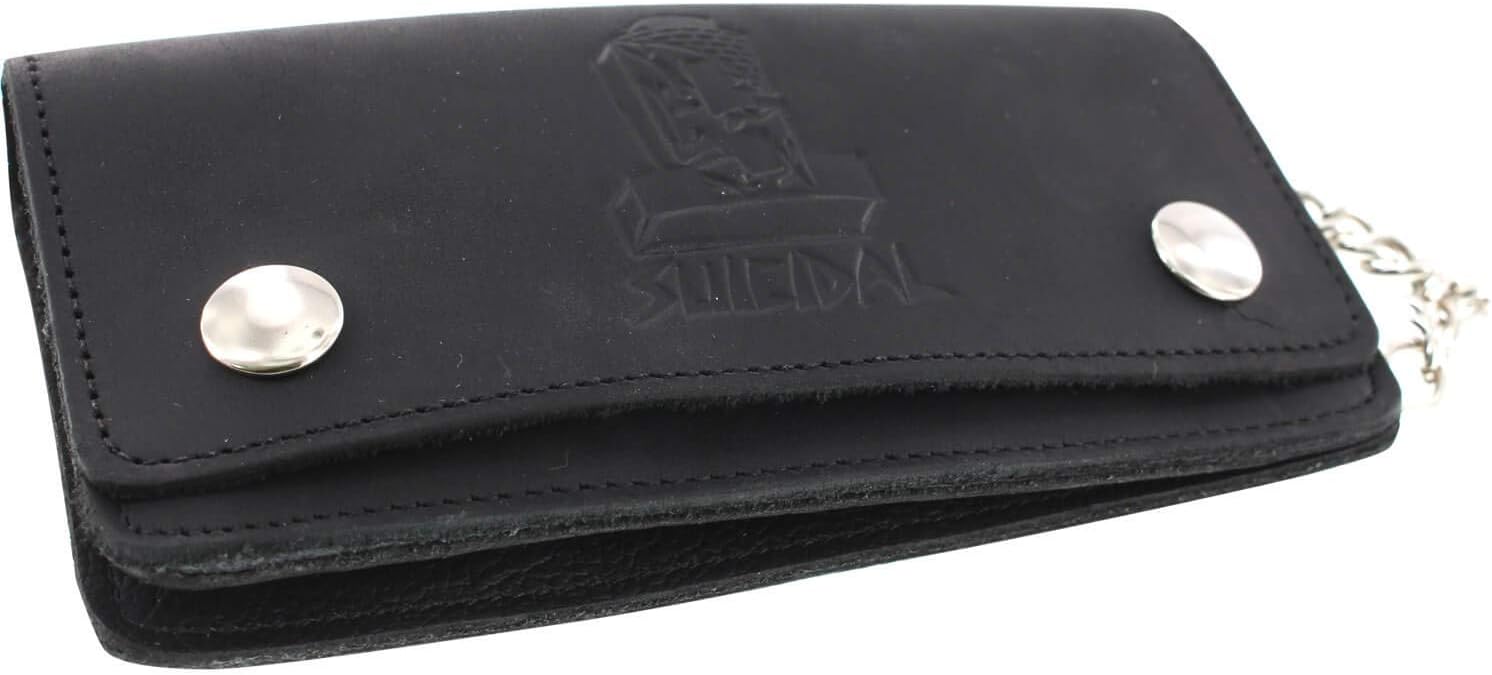 Suicidal Skates Logo Leather Black Chain Wallet