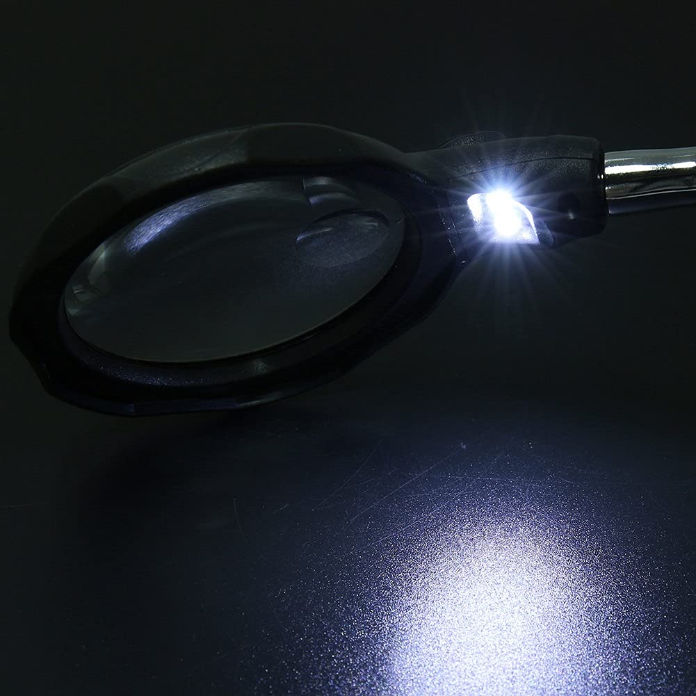 Lente d'Ingrandimento da Tavolo Lente d'Ingrandimento per Saldatura con Luce LED 3.5X-12X Lente ausiliaria Clip Porta Lente Strumenti di Riparazione per saldatu