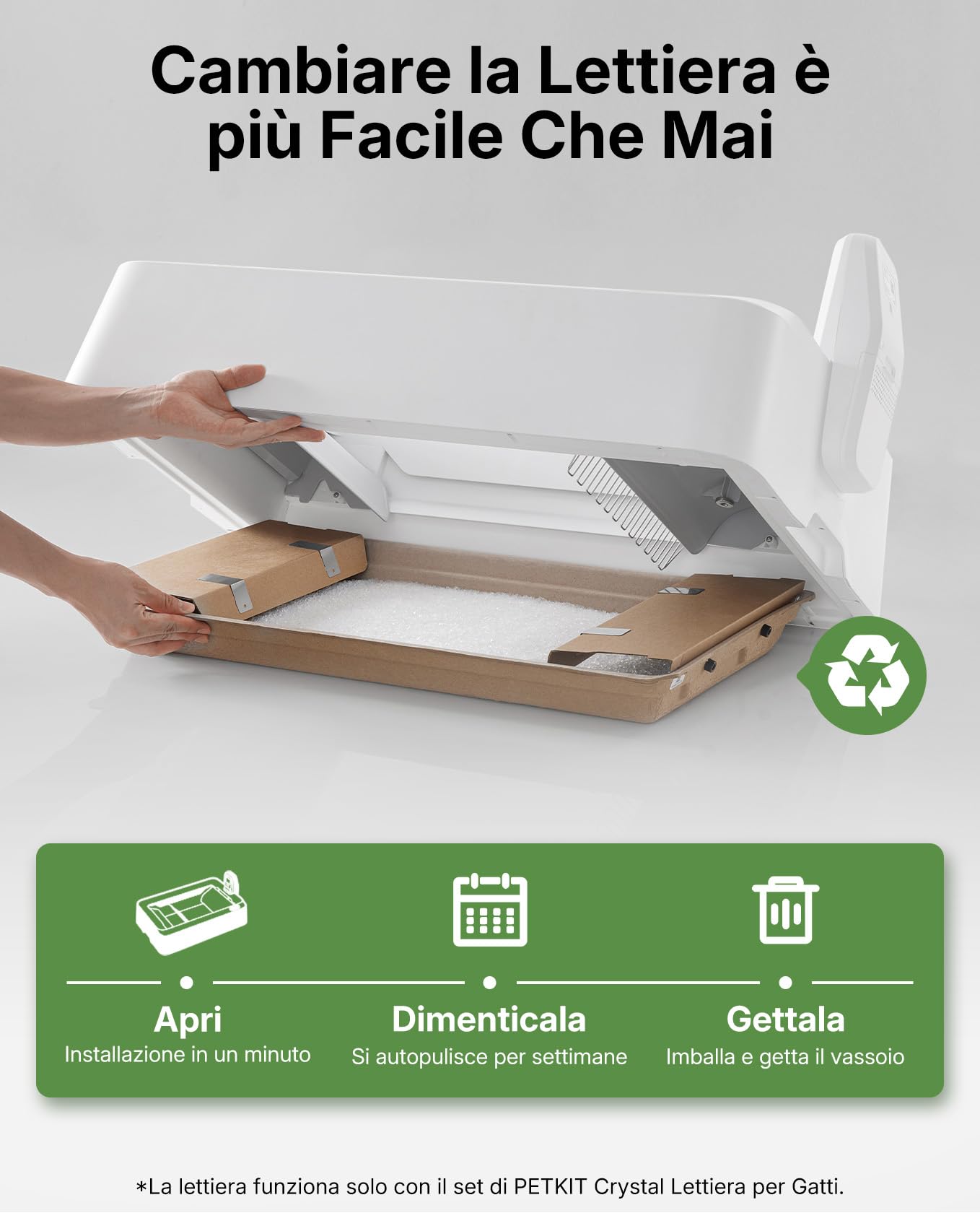 PETKIT PUROBOT Crystal Duo Lettiera Gatto Autopulente con Cappuccio Chiuso, Telecamera AI, Monitoraggio Intelligente della Salute, Pulizia Bidirezionale, Eliminazione degli Odori