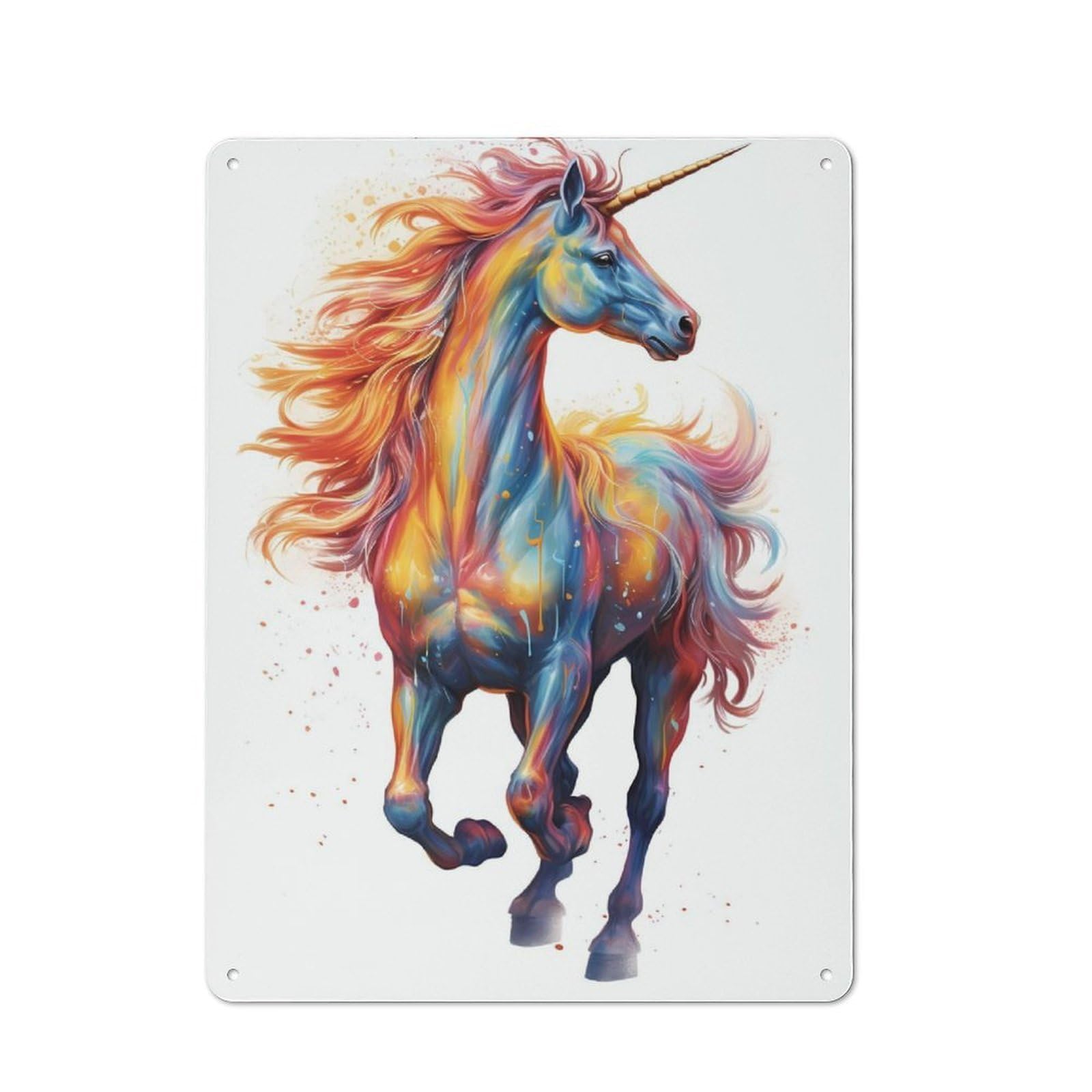 Junmoney Unicorn Color Vintage Tin Sign 40X30cm With For Garage Wall, Suited To People Furnishing A Garage