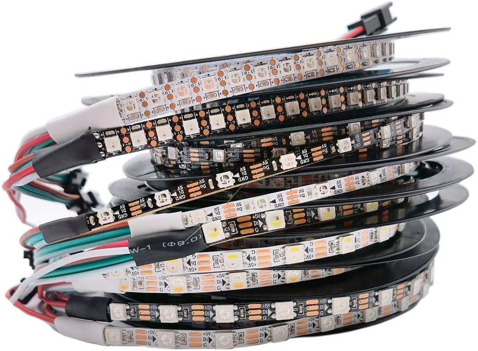 DC 5V Narrow 7mm WS2812B SK6812 Led Strip Light 5050 3535 RGB Individually Addressable Pixel Strip (2 Meters Black PCB, 7mm 3535 RGB 144LEDs/m)