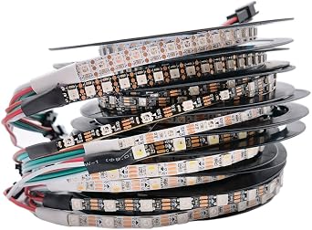 DC 5V Narrow 4mm 5mm 7mm WS2812B SK6812 Led Strip Light 5050 3535 RGB RGBW RGBWW Individually Addressable Pixel Strip 1 Meter Black PCB, 5mm 5050 RGBWW 60LEDs/m
