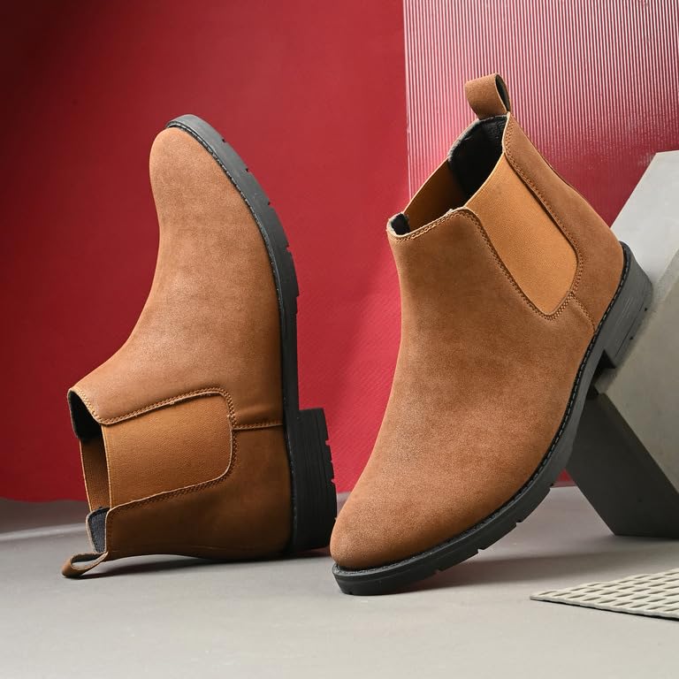 Image of Men's Black Chelsea Boots - Premium Matte Finish Slip-On Casual & Formal Shoes
