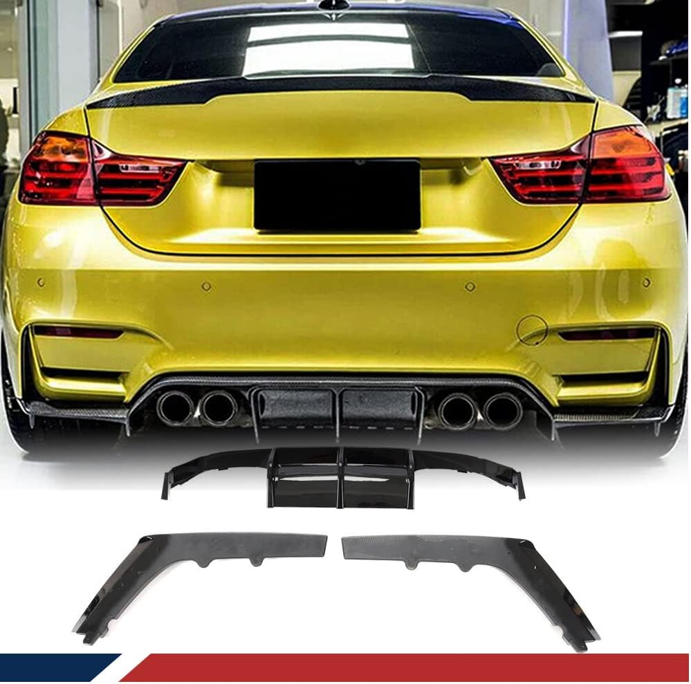 Rear Diffuser for BMW 3 Series F80 M3 Sedan 2015-2020 4 Series F82 F83 M4 Coupe Convertible Rear Bumper Cover Protector Body Kits (3PCS/Set)