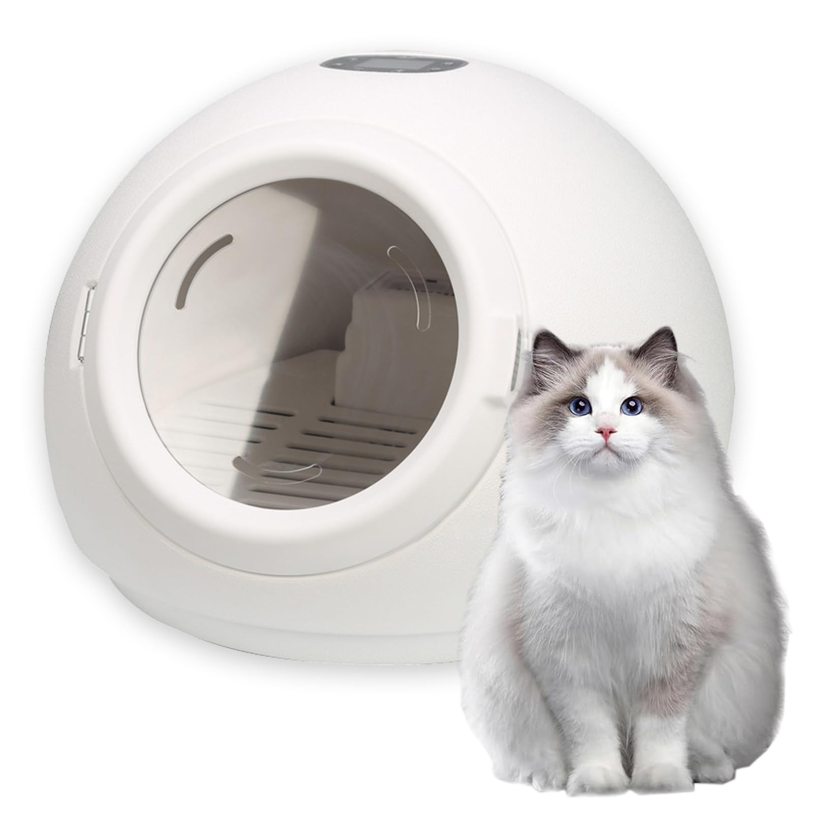 Secador automático para mascotas para gatos y perros pequeños, gabinete de secado para mascotas de 55l de capacidad con temperatura ajustable y secado de 360°, caja de secado rápido para mascota,220V