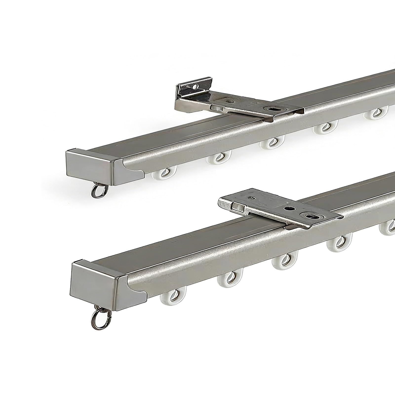 GLDYTVF Ceiling and Wall Curtain Tracks, Aluminum Curtain Rail with Accessories for Hanging Curt, Ideal for Rooms, Balconies, Offices, Hotels (Side-Mounted, 2m/6.6ft)