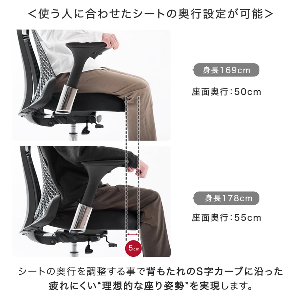 オフィスチェア フレームレス 高機能チェア ブラック Amazon.co.jp: タンスのゲン オフィスチェア【動きにシンクロ