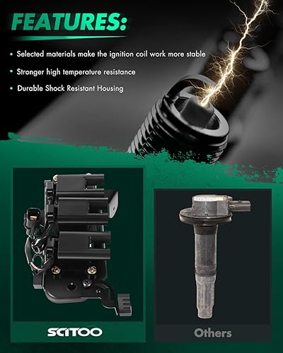 Vista 231 de SCITOO 1 bobinas de encendido con 4 bujías de iridio para Chevrolet 2011-2015 Cruze 1.4L 2016 Cruze Limited 1.4L 2012-2020 Sonic 1.4L 2013-2021 Trax